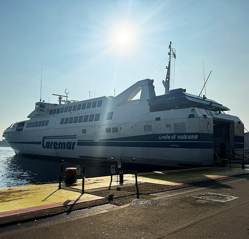 ferry docked at naples molo beverello port