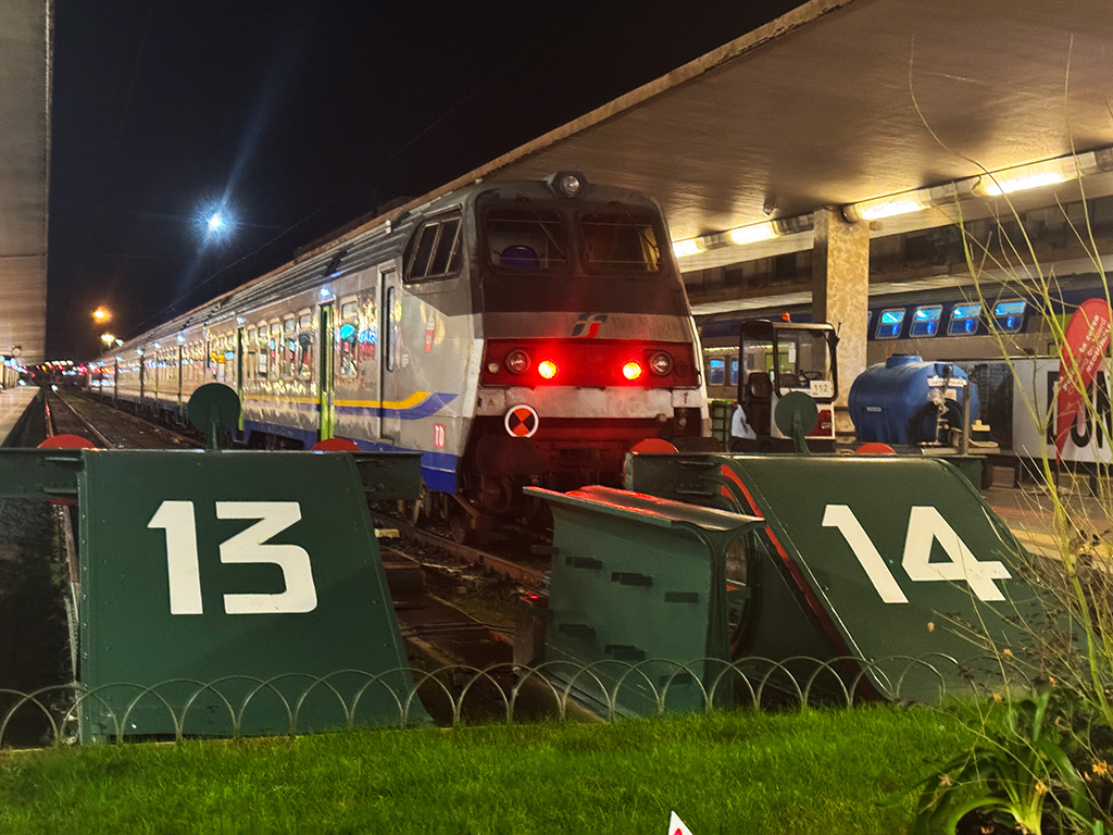 regional train at platform in florence santa maria novella station