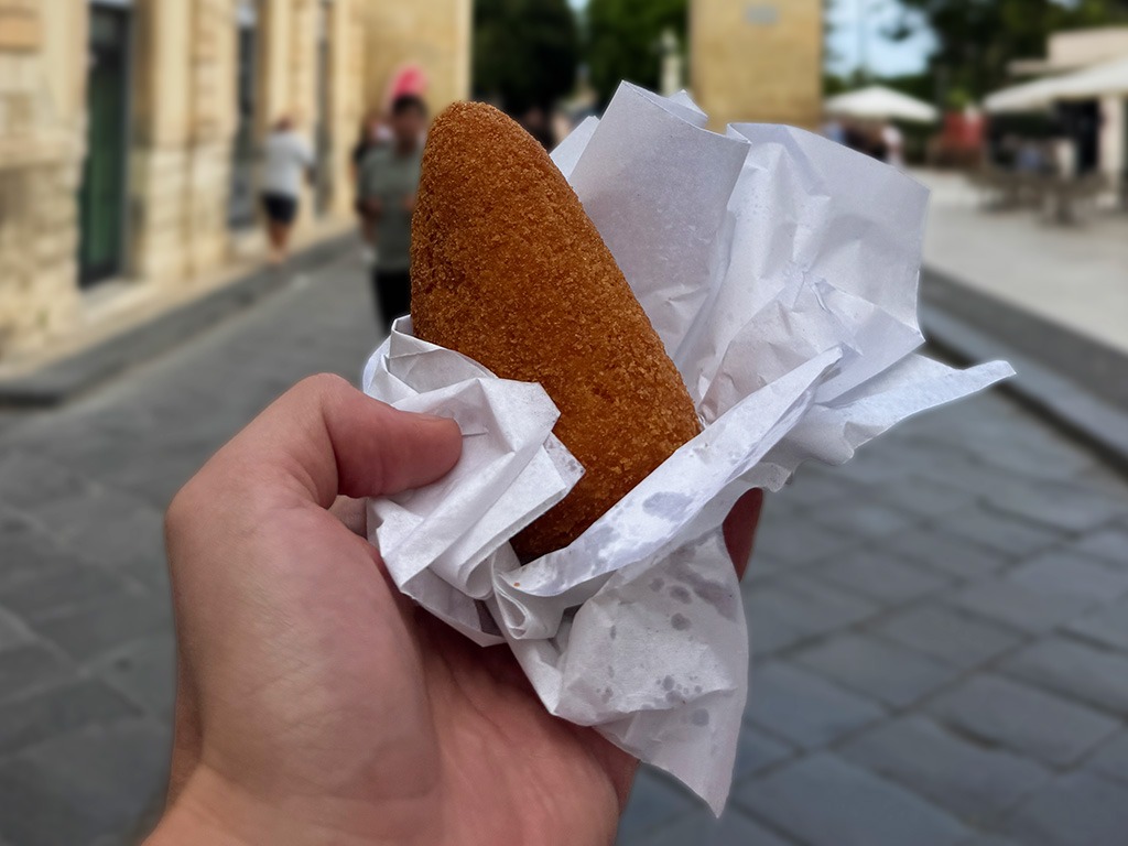 sicilian arancino in noto sicily