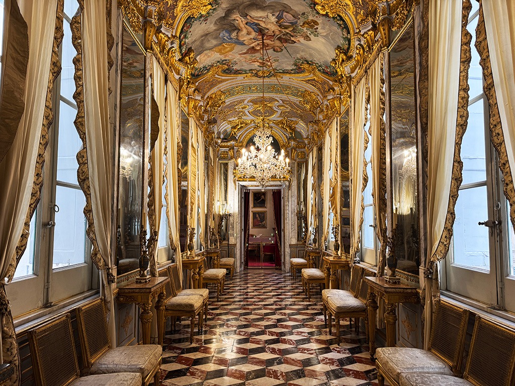 interior lavish decorated room in palazzo spinola genoa