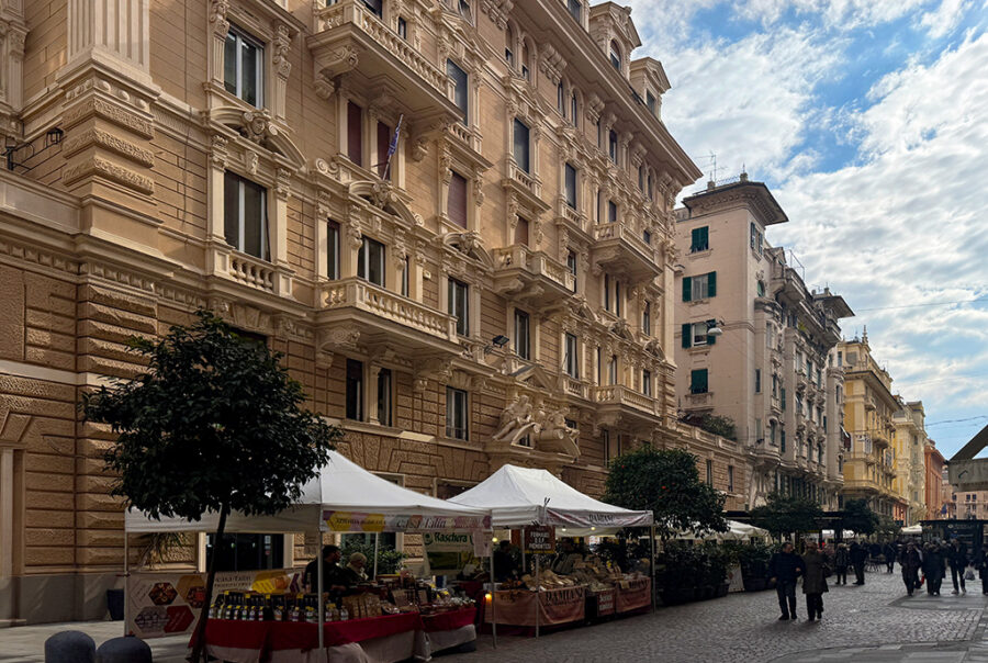 street market stalls in san vincenzo genoa