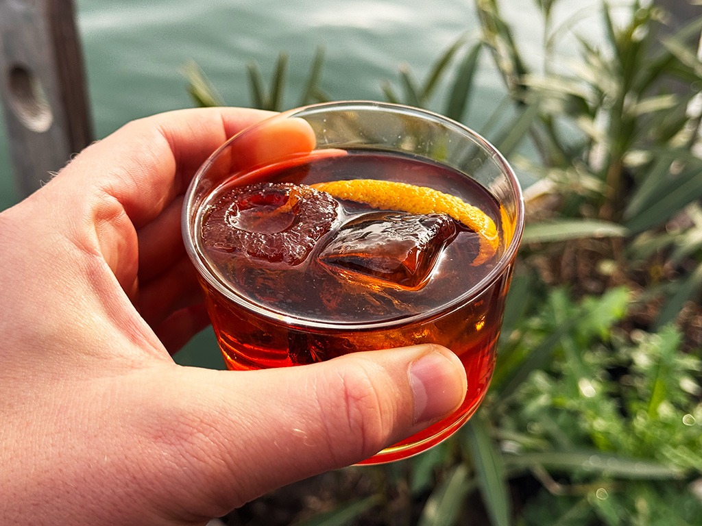 close up of vermouth aperitivo in a glass
