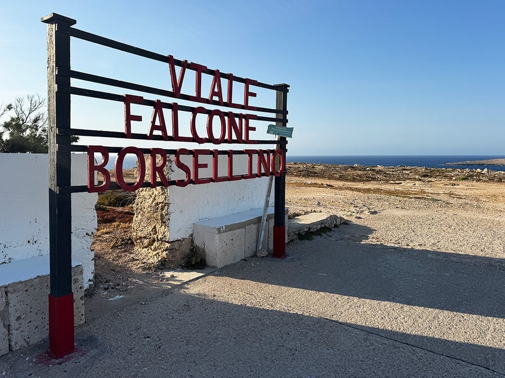 sign for viale falcone borsellino in lampedusa
