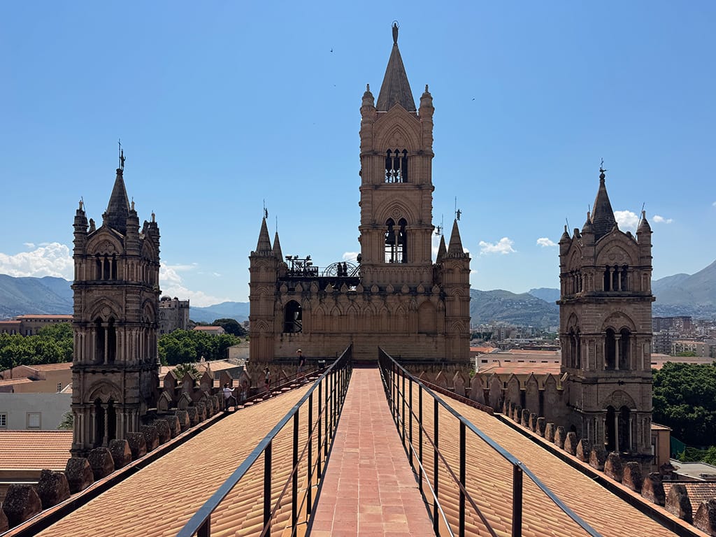 view of palermo cathedral rooftop walkway
