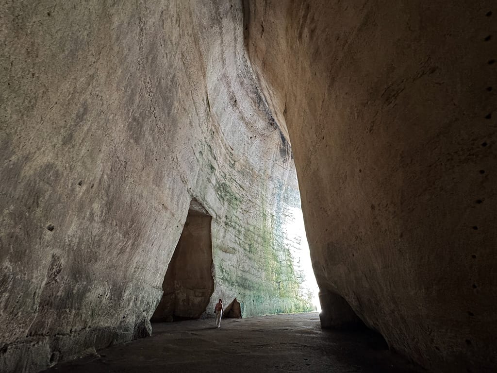 interior of ear of dionysius with figure in the middle